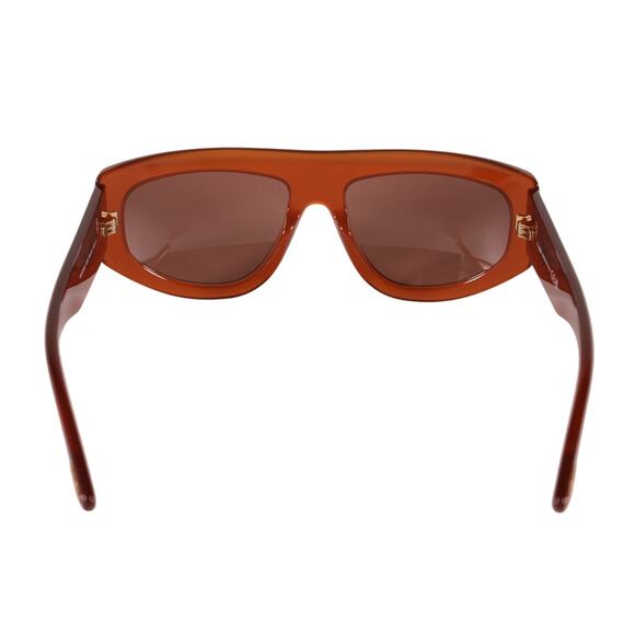 MCM Wraparound Rectangle Sunglasses - Shiny Light Brown / Brown - NWT - Picture 8 of 10